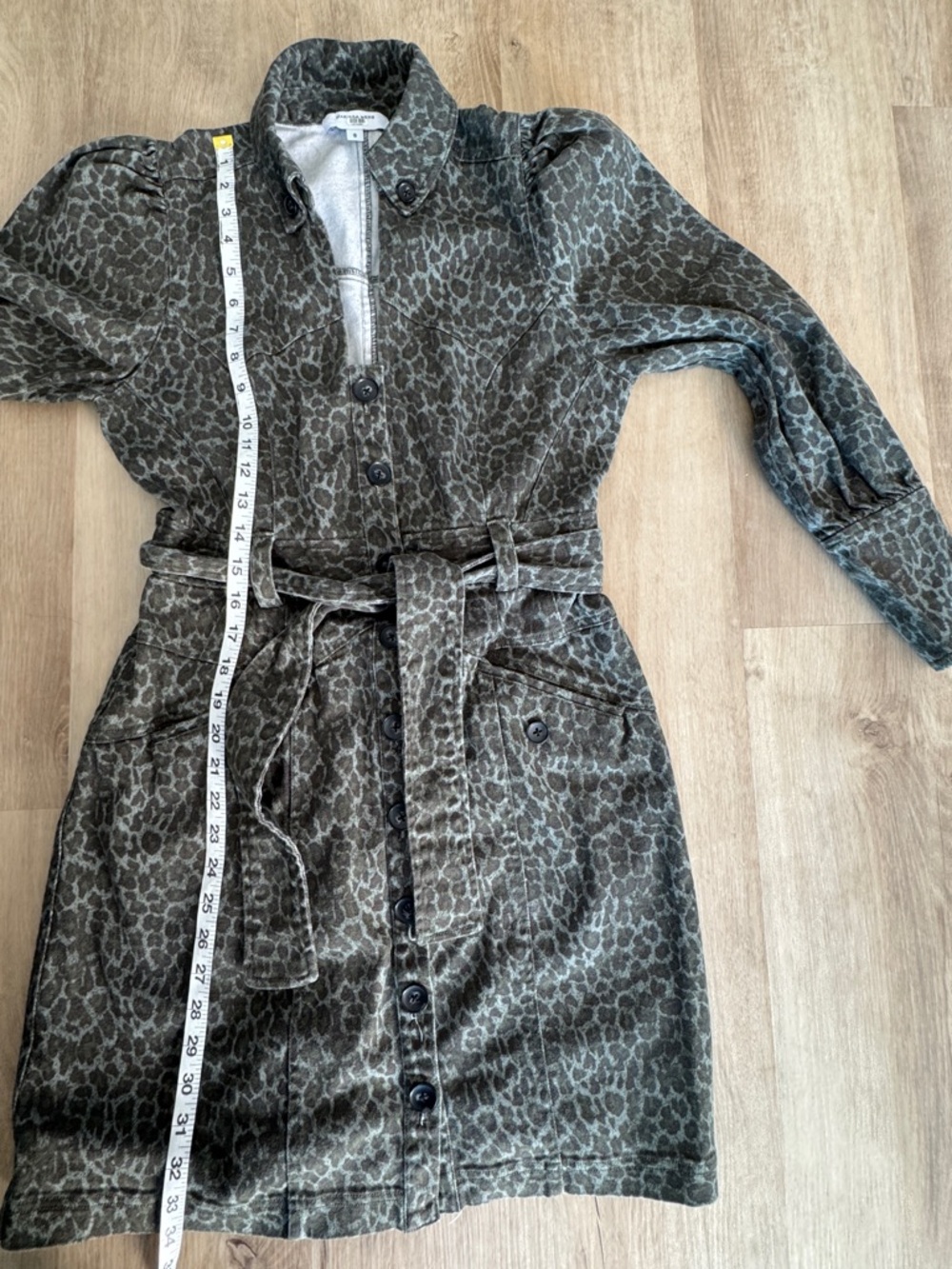 Marissa Webb MERA LEOPARD PRINT CANVAS MINI DRESS sz 8 - Picture 6 of 10